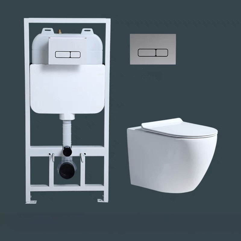 Modern Wall Mount Toilet Bowl 1-Piece Urine Toilet with Slow Close Seat for Washroom 14"L x 21"W x 14"H Toilet with Tanker Clearhalo 'Bathroom Remodel & Bathroom Fixtures' 'Home Improvement' 'home_improvement' 'home_improvement_toilets' 'Toilets & Bidets' 'Toilets' 6719709