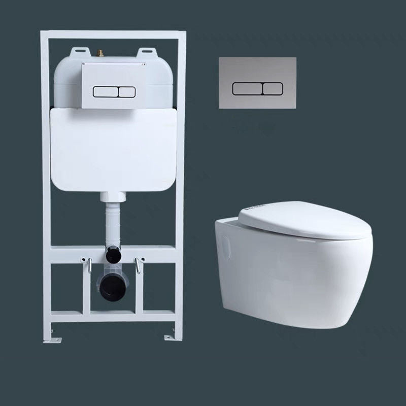 Modern Wall Mount Toilet Bowl 1-Piece Urine Toilet with Slow Close Seat for Washroom 15"L x 23"W x 14"H Toilet with Tanker Clearhalo 'Bathroom Remodel & Bathroom Fixtures' 'Home Improvement' 'home_improvement' 'home_improvement_toilets' 'Toilets & Bidets' 'Toilets' 6719715
