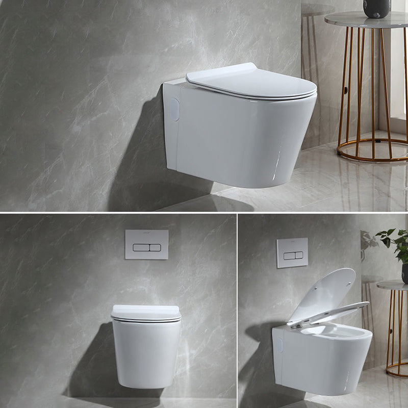 Modern Wall Mount Toilet Bowl 1-Piece Urine Toilet with Slow Close Seat for Washroom Clearhalo 'Bathroom Remodel & Bathroom Fixtures' 'Home Improvement' 'home_improvement' 'home_improvement_toilets' 'Toilets & Bidets' 'Toilets' 6719718