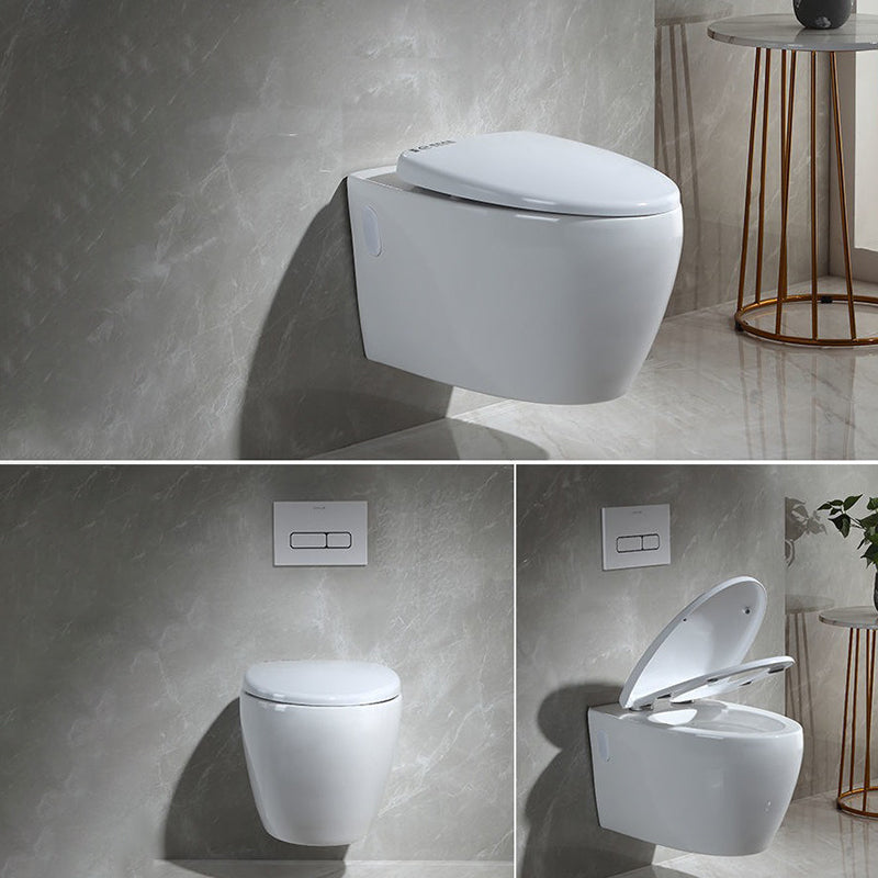 Modern Wall Mount Toilet Bowl 1-Piece Urine Toilet with Slow Close Seat for Washroom Clearhalo 'Bathroom Remodel & Bathroom Fixtures' 'Home Improvement' 'home_improvement' 'home_improvement_toilets' 'Toilets & Bidets' 'Toilets' 6719719
