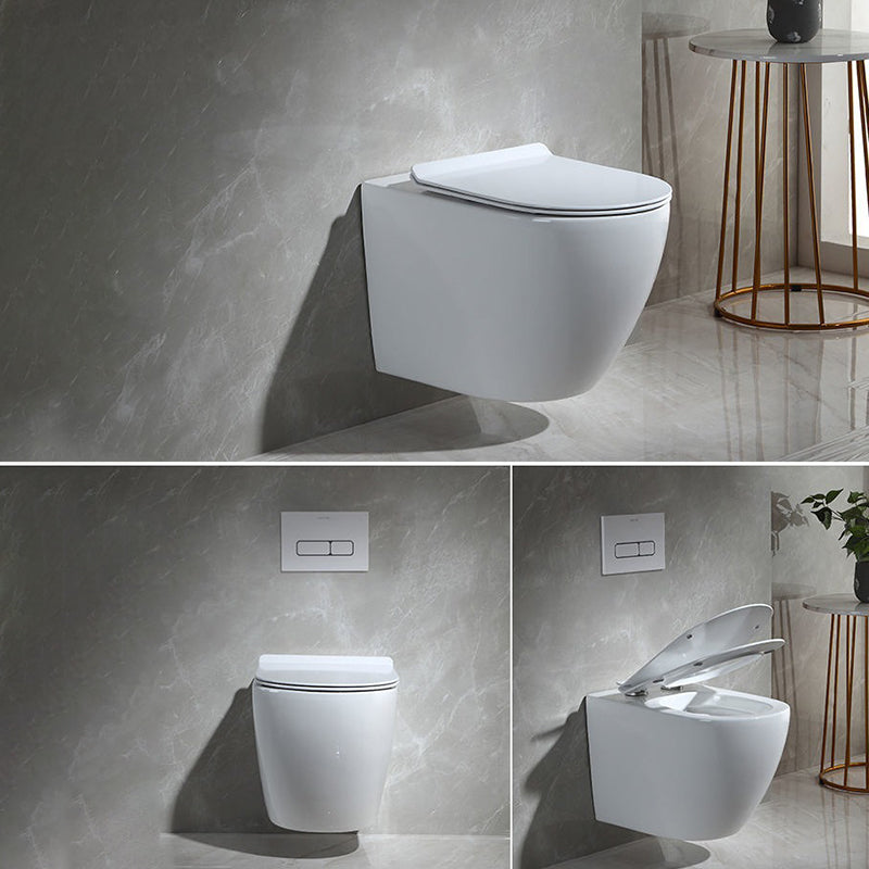 Modern Wall Mount Toilet Bowl 1-Piece Urine Toilet with Slow Close Seat for Washroom Clearhalo 'Bathroom Remodel & Bathroom Fixtures' 'Home Improvement' 'home_improvement' 'home_improvement_toilets' 'Toilets & Bidets' 'Toilets' 6719720