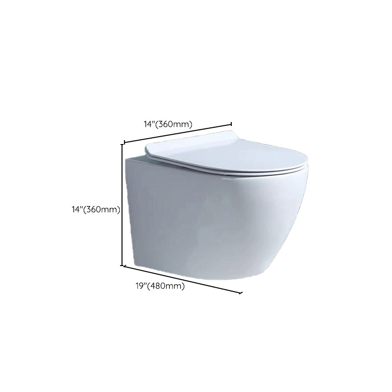 Modern Wall Mount Toilet Bowl 1-Piece Urine Toilet with Slow Close Seat for Washroom Clearhalo 'Bathroom Remodel & Bathroom Fixtures' 'Home Improvement' 'home_improvement' 'home_improvement_toilets' 'Toilets & Bidets' 'Toilets' 6719723