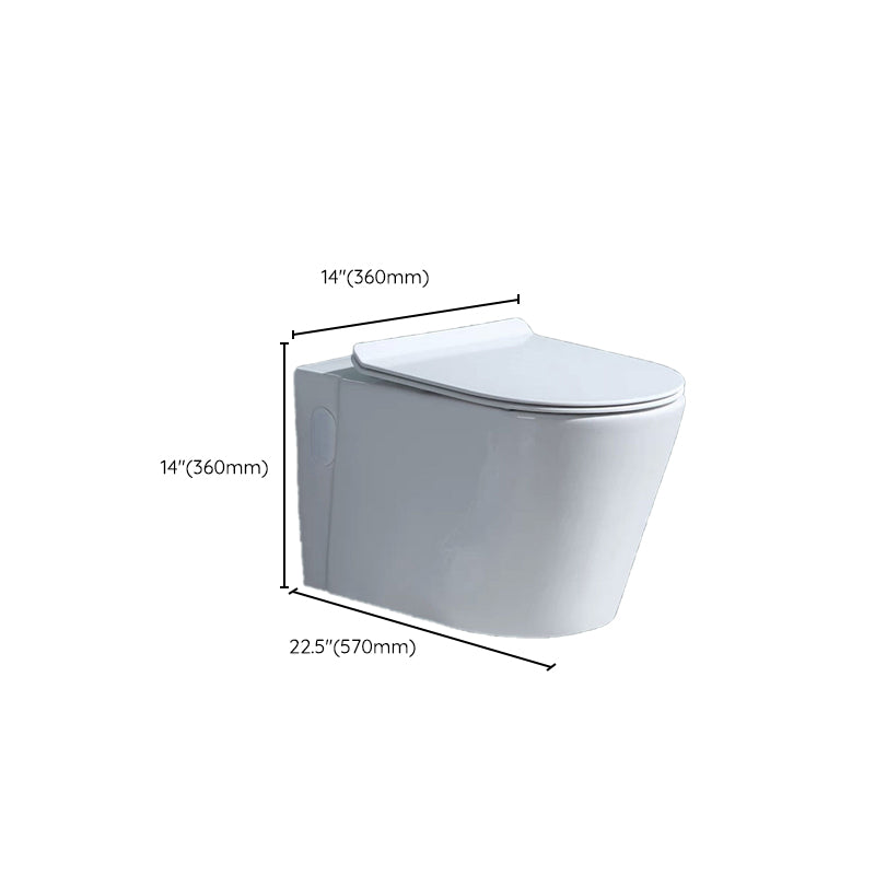 Modern Wall Mount Toilet Bowl 1-Piece Urine Toilet with Slow Close Seat for Washroom Clearhalo 'Bathroom Remodel & Bathroom Fixtures' 'Home Improvement' 'home_improvement' 'home_improvement_toilets' 'Toilets & Bidets' 'Toilets' 6719724
