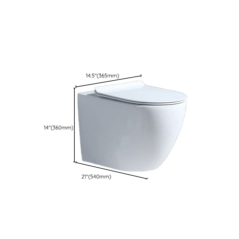 Modern Wall Mount Toilet Bowl 1-Piece Urine Toilet with Slow Close Seat for Washroom Clearhalo 'Bathroom Remodel & Bathroom Fixtures' 'Home Improvement' 'home_improvement' 'home_improvement_toilets' 'Toilets & Bidets' 'Toilets' 6719726