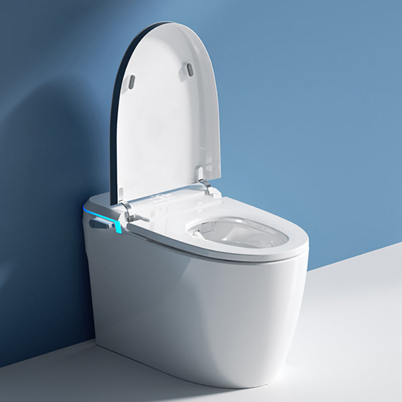 Contemporary Siphon Jet Toilet Bowl All-In-One Toilet with Vitreous China Gray White Auto Flip & UV Sterilizing ( Upgrading) 12" Clearhalo 'Bathroom Remodel & Bathroom Fixtures' 'Home Improvement' 'home_improvement' 'home_improvement_toilets' 'Toilets & Bidets' 'Toilets' 6719731