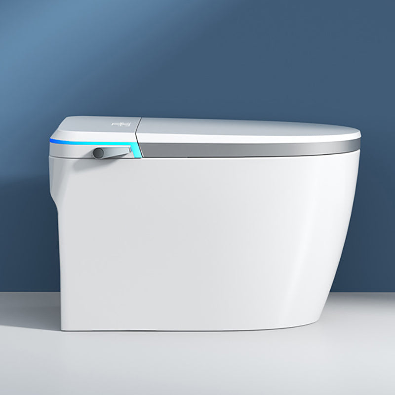 Contemporary Siphon Jet Toilet Bowl All-In-One Toilet with Vitreous China Gray White Manual Flip & UV Sterilizing ( Standard) 12" Clearhalo 'Bathroom Remodel & Bathroom Fixtures' 'Home Improvement' 'home_improvement' 'home_improvement_toilets' 'Toilets & Bidets' 'Toilets' 6719732