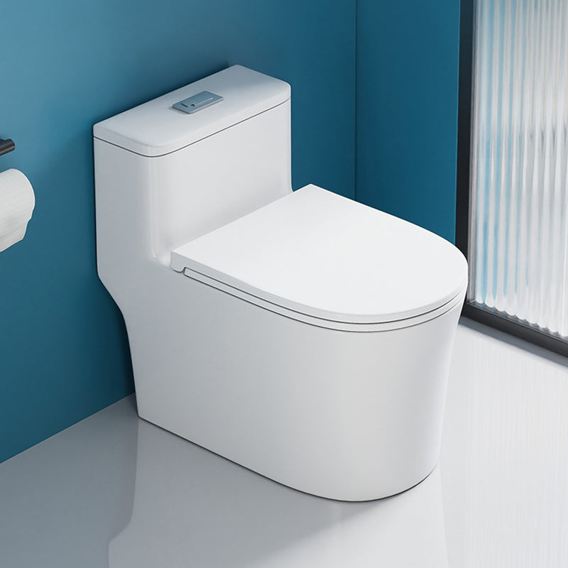 Glossy White Toilet with Glazed Surface Modern All-In-One Toilet Bowl 15"L x 27"W x 25"H 12" Clearhalo 'Bathroom Remodel & Bathroom Fixtures' 'Home Improvement' 'home_improvement' 'home_improvement_toilets' 'Toilets & Bidets' 'Toilets' 6719772