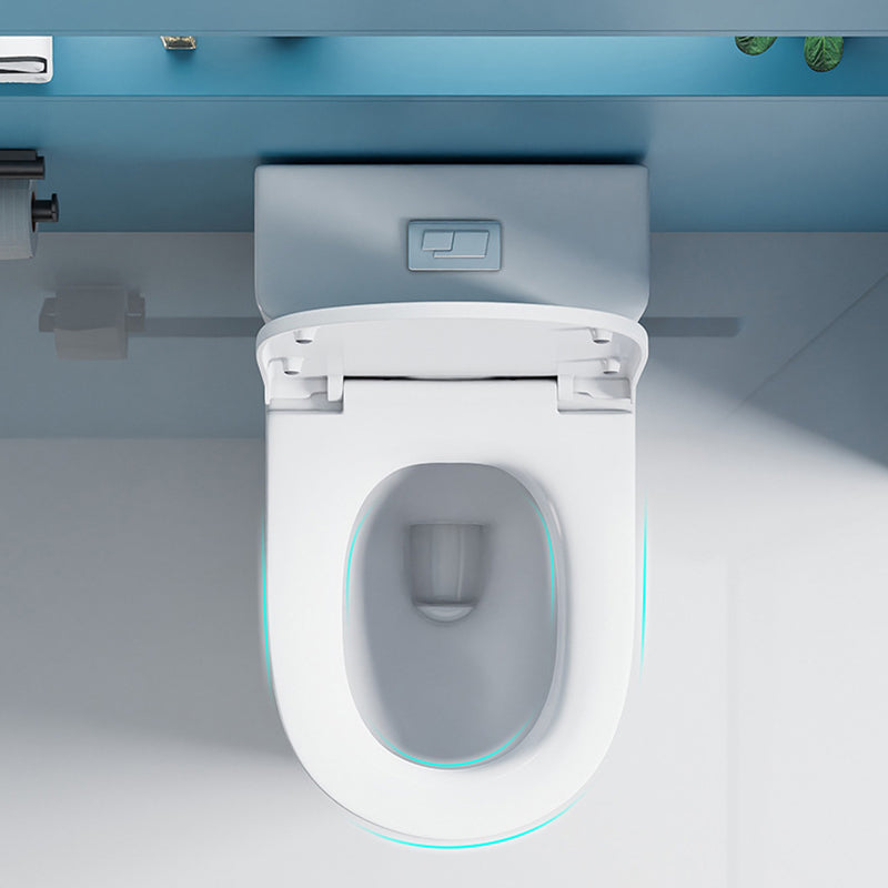 Glossy White Toilet with Glazed Surface Modern All-In-One Toilet Bowl Clearhalo 'Bathroom Remodel & Bathroom Fixtures' 'Home Improvement' 'home_improvement' 'home_improvement_toilets' 'Toilets & Bidets' 'Toilets' 6719789
