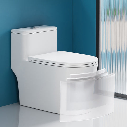 Glossy White Toilet with Glazed Surface Modern All-In-One Toilet Bowl Clearhalo 'Bathroom Remodel & Bathroom Fixtures' 'Home Improvement' 'home_improvement' 'home_improvement_toilets' 'Toilets & Bidets' 'Toilets' 6719790