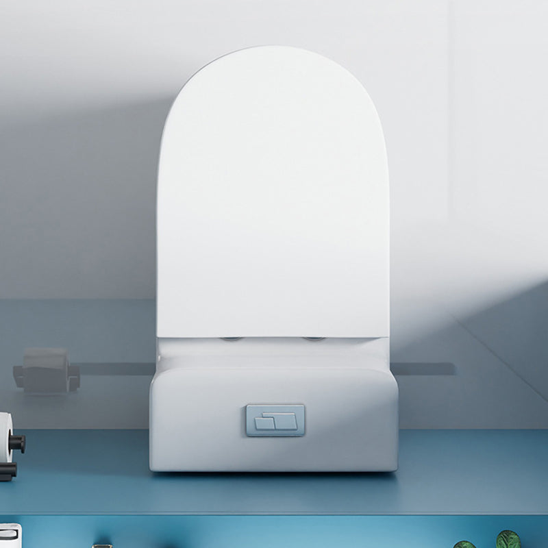 Glossy White Toilet with Glazed Surface Modern All-In-One Toilet Bowl Clearhalo 'Bathroom Remodel & Bathroom Fixtures' 'Home Improvement' 'home_improvement' 'home_improvement_toilets' 'Toilets & Bidets' 'Toilets' 6719794