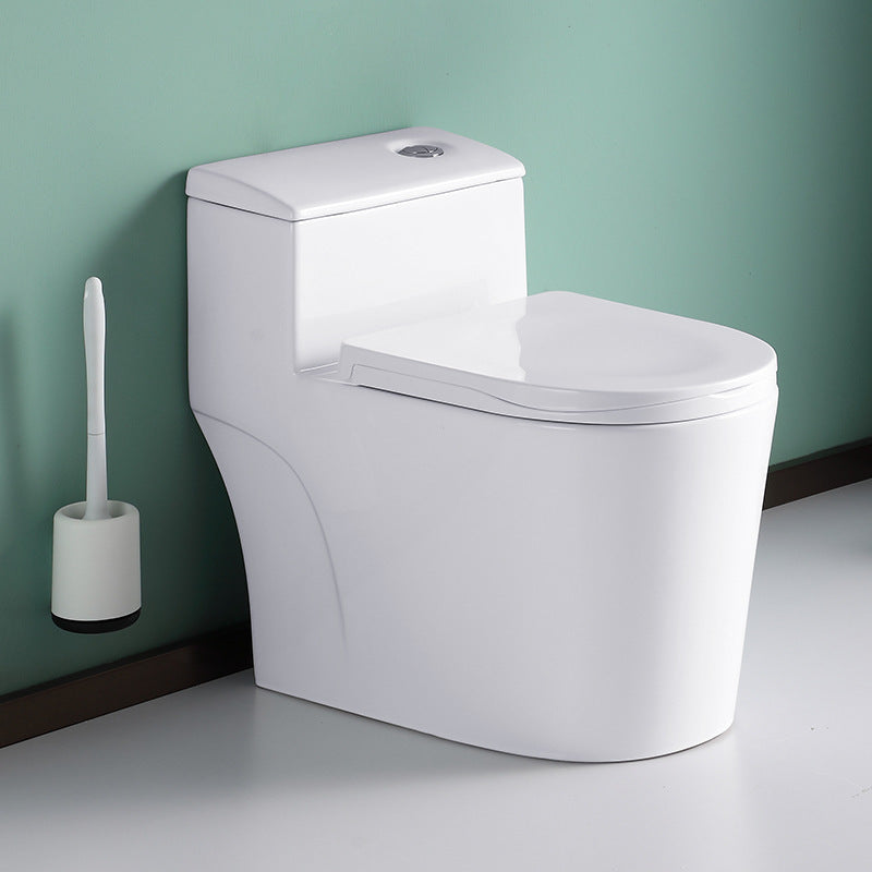 Contemporary All-In-One Toilet White Toilet Bowl with Toilet Seat 15"L x 28"W x 24"H 12" Clearhalo 'Bathroom Remodel & Bathroom Fixtures' 'Home Improvement' 'home_improvement' 'home_improvement_toilets' 'Toilets & Bidets' 'Toilets' 6719804
