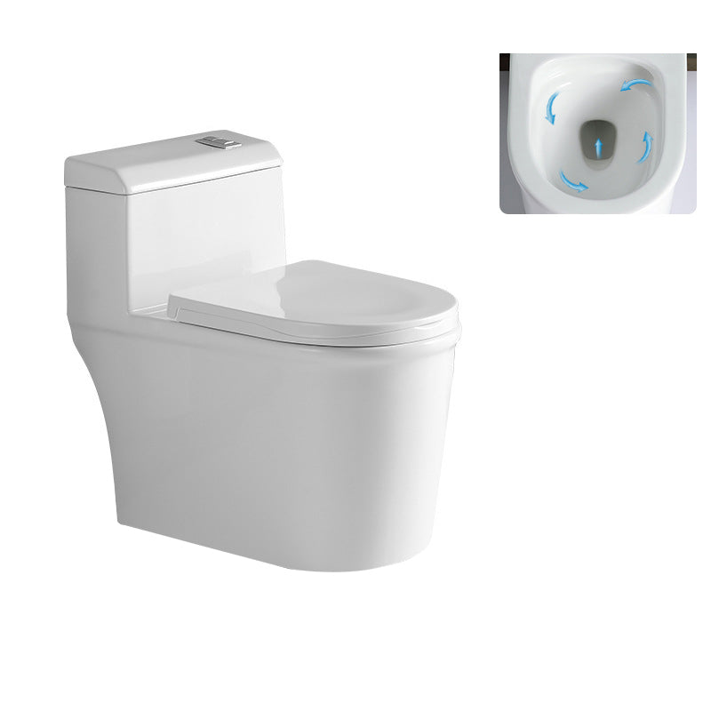 Contemporary All-In-One Toilet White Toilet Bowl with Toilet Seat 16"L x 29"W x 26"H Clearhalo 'Bathroom Remodel & Bathroom Fixtures' 'Home Improvement' 'home_improvement' 'home_improvement_toilets' 'Toilets & Bidets' 'Toilets' 6719806