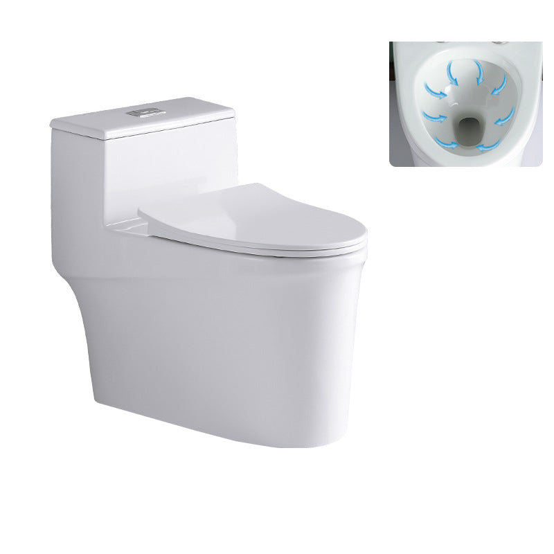 Contemporary All-In-One Toilet White Toilet Bowl with Toilet Seat 17"L x 28"W x 25"H Clearhalo 'Bathroom Remodel & Bathroom Fixtures' 'Home Improvement' 'home_improvement' 'home_improvement_toilets' 'Toilets & Bidets' 'Toilets' 6719809