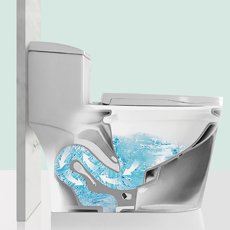 Contemporary All-In-One Toilet White Toilet Bowl with Toilet Seat Clearhalo 'Bathroom Remodel & Bathroom Fixtures' 'Home Improvement' 'home_improvement' 'home_improvement_toilets' 'Toilets & Bidets' 'Toilets' 6719811