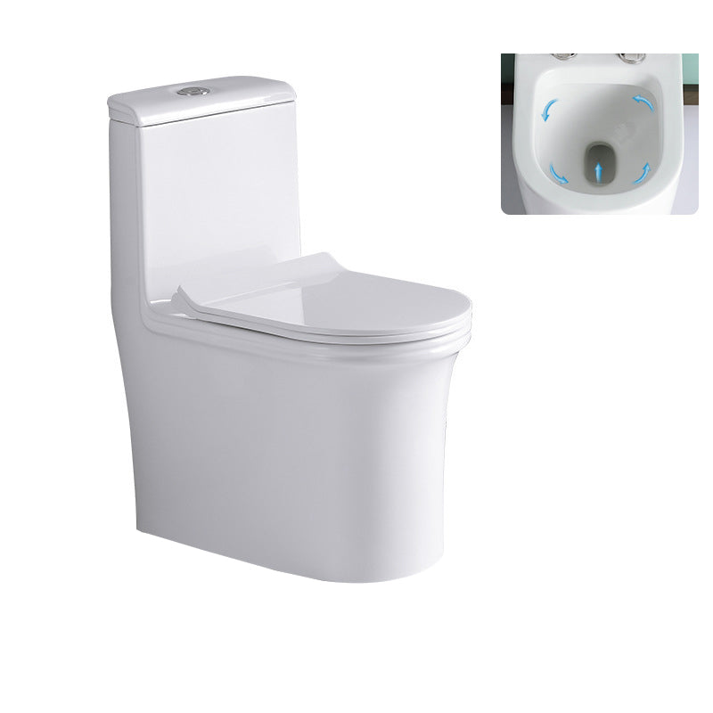 Contemporary All-In-One Toilet White Toilet Bowl with Toilet Seat 14"L x 26"W x 30"H Clearhalo 'Bathroom Remodel & Bathroom Fixtures' 'Home Improvement' 'home_improvement' 'home_improvement_toilets' 'Toilets & Bidets' 'Toilets' 6719816