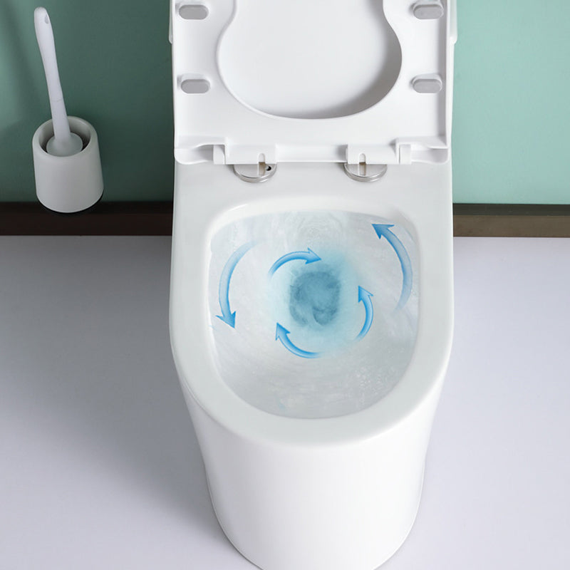 Contemporary All-In-One Toilet White Toilet Bowl with Toilet Seat Clearhalo 'Bathroom Remodel & Bathroom Fixtures' 'Home Improvement' 'home_improvement' 'home_improvement_toilets' 'Toilets & Bidets' 'Toilets' 6719819