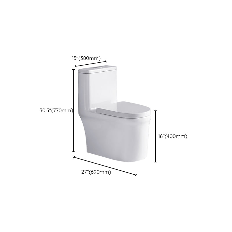 Contemporary All-In-One Toilet White Toilet Bowl with Toilet Seat Clearhalo 'Bathroom Remodel & Bathroom Fixtures' 'Home Improvement' 'home_improvement' 'home_improvement_toilets' 'Toilets & Bidets' 'Toilets' 6719826