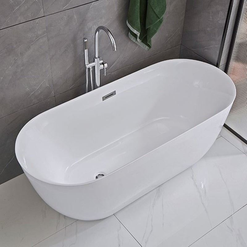 Modern Ellipse Acrylic Bathtub Freestanding Soaking Bathtub with Overflow Hole Silver Tub with Freestanding Tub Fillers Clearhalo 'Bathroom Remodel & Bathroom Fixtures' 'Bathtubs' 'Home Improvement' 'home_improvement' 'home_improvement_bathtubs' 'Showers & Bathtubs' 6719872