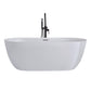 Modern Ellipse Acrylic Bathtub Freestanding Soaking Bathtub with Overflow Hole Clearhalo 'Bathroom Remodel & Bathroom Fixtures' 'Bathtubs' 'Home Improvement' 'home_improvement' 'home_improvement_bathtubs' 'Showers & Bathtubs' 6719875