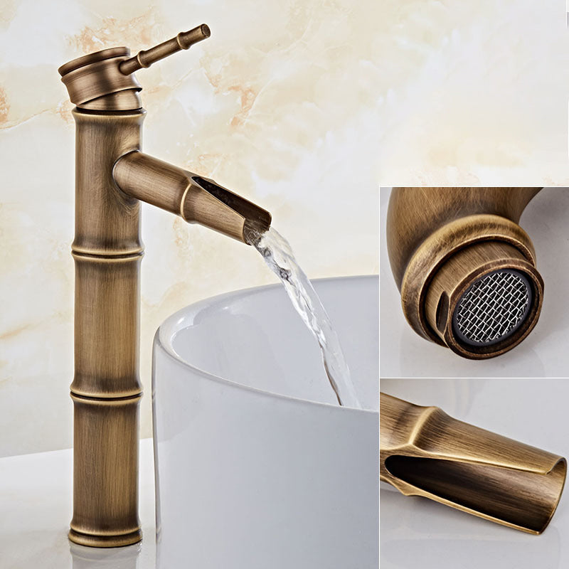 Lever Handle Vanity Sink Faucet Country Low Arc Faucet Single Hole Bathroom Faucet Clearhalo 'Bathroom Remodel & Bathroom Fixtures' 'Bathroom Sink Faucets' 'Bathroom Sinks & Faucet Components' 'bathroom_sink_faucets' 'Home Improvement' 'home_improvement' 'home_improvement_bathroom_sink_faucets' 6726979