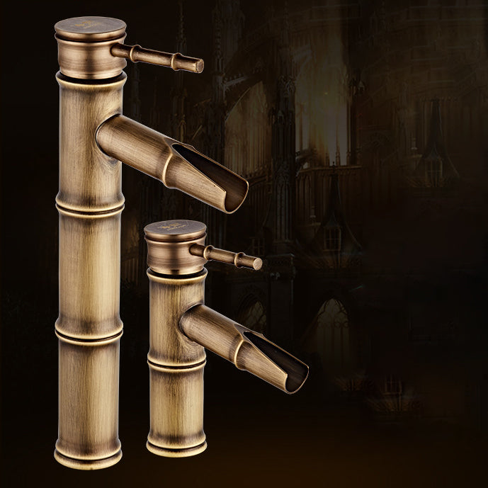 Lever Handle Vanity Sink Faucet Country Low Arc Faucet Single Hole Bathroom Faucet Clearhalo 'Bathroom Remodel & Bathroom Fixtures' 'Bathroom Sink Faucets' 'Bathroom Sinks & Faucet Components' 'bathroom_sink_faucets' 'Home Improvement' 'home_improvement' 'home_improvement_bathroom_sink_faucets' 6726982