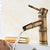 Lever Handle Vanity Sink Faucet Country Low Arc Faucet Single Hole Bathroom Faucet 8.2" Clearhalo 'Bathroom Remodel & Bathroom Fixtures' 'Bathroom Sink Faucets' 'Bathroom Sinks & Faucet Components' 'bathroom_sink_faucets' 'Home Improvement' 'home_improvement' 'home_improvement_bathroom_sink_faucets' 6726989