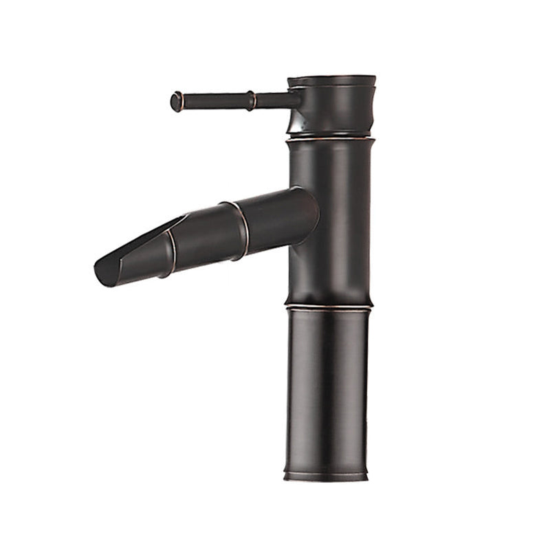 Farmhouse Vessel Sink Faucet Copper 1-Handle Low Arc Vessel Faucet for Bathroom Matte Black 8.3" Clearhalo 'Bathroom Remodel & Bathroom Fixtures' 'Bathroom Sink Faucets' 'Bathroom Sinks & Faucet Components' 'bathroom_sink_faucets' 'Home Improvement' 'home_improvement' 'home_improvement_bathroom_sink_faucets' 6727046