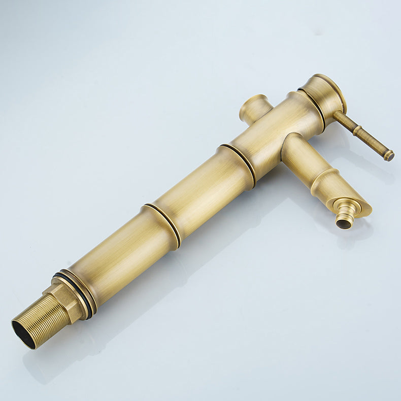 Farmhouse Vessel Sink Faucet Copper 1-Handle Low Arc Vessel Faucet for Bathroom Clearhalo 'Bathroom Remodel & Bathroom Fixtures' 'Bathroom Sink Faucets' 'Bathroom Sinks & Faucet Components' 'bathroom_sink_faucets' 'Home Improvement' 'home_improvement' 'home_improvement_bathroom_sink_faucets' 6727053