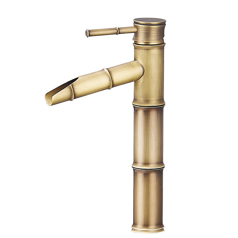 Farmhouse Vessel Sink Faucet Copper 1-Handle Low Arc Vessel Faucet for Bathroom Coppery 12.2" Clearhalo 'Bathroom Remodel & Bathroom Fixtures' 'Bathroom Sink Faucets' 'Bathroom Sinks & Faucet Components' 'bathroom_sink_faucets' 'Home Improvement' 'home_improvement' 'home_improvement_bathroom_sink_faucets' 6727054