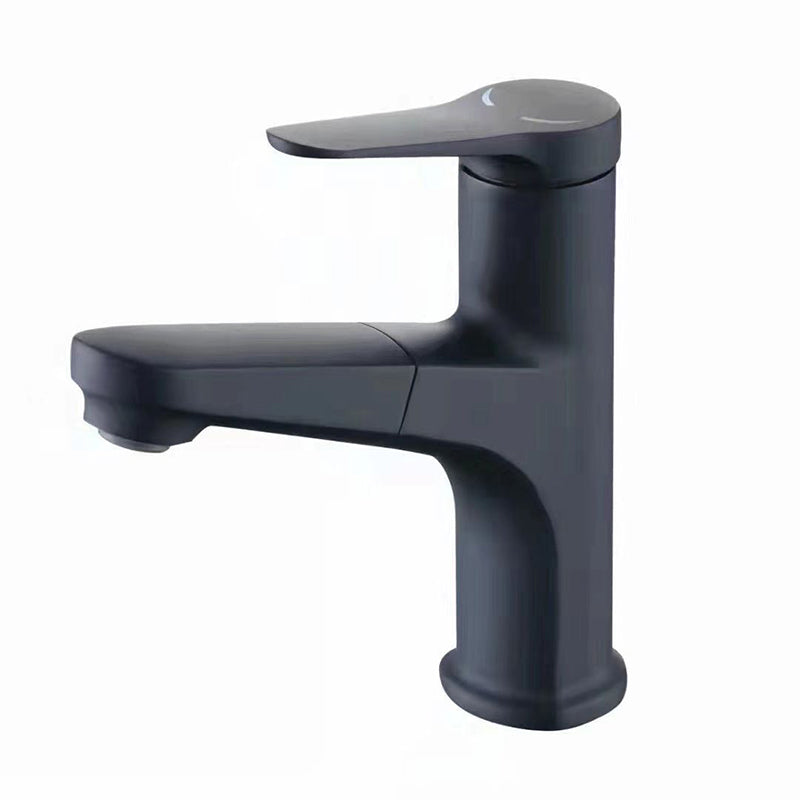 Modern Vessel Faucet Brass Lever Handle Swivel Spout Bathroom Vessel Faucet Black Clearhalo 'Bathroom Remodel & Bathroom Fixtures' 'Bathroom Sink Faucets' 'Bathroom Sinks & Faucet Components' 'bathroom_sink_faucets' 'Home Improvement' 'home_improvement' 'home_improvement_bathroom_sink_faucets' 6727097