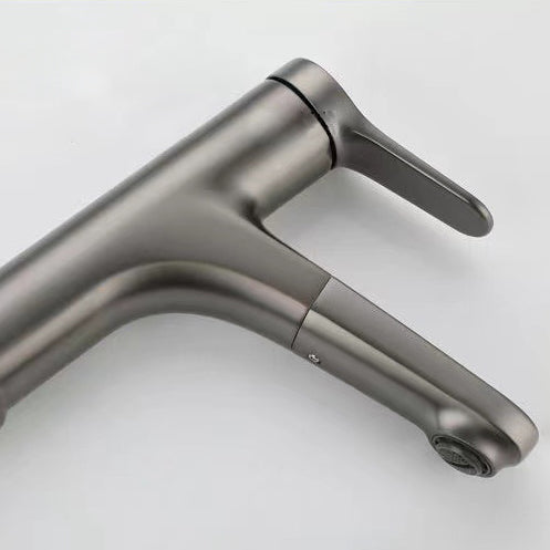 Modern Vessel Faucet Brass Lever Handle Swivel Spout Bathroom Vessel Faucet Clearhalo 'Bathroom Remodel & Bathroom Fixtures' 'Bathroom Sink Faucets' 'Bathroom Sinks & Faucet Components' 'bathroom_sink_faucets' 'Home Improvement' 'home_improvement' 'home_improvement_bathroom_sink_faucets' 6727103