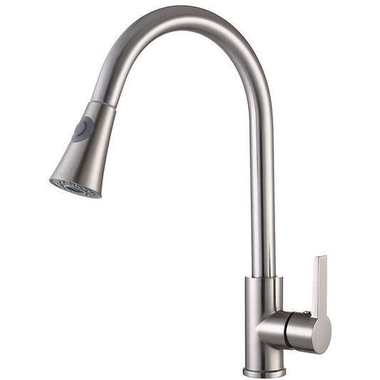 Modern Pull Down Single Handle Kitchen Faucet 1-Hold Water Faucet Clearhalo 'Home Improvement' 'home_improvement' 'home_improvement_kitchen_faucets' 'Kitchen Faucets' 'Kitchen Remodel & Kitchen Fixtures' 'Kitchen Sinks & Faucet Components' 'kitchen_faucets' 6727166