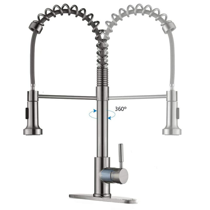 Modern Farmhouse Faucet One Handle High Arch Kitchen Faucet with Pull out Sprayer Clearhalo 'Home Improvement' 'home_improvement' 'home_improvement_kitchen_faucets' 'Kitchen Faucets' 'Kitchen Remodel & Kitchen Fixtures' 'Kitchen Sinks & Faucet Components' 'kitchen_faucets' 6727194