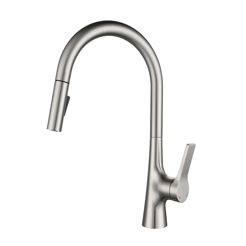 Contemporary Single Handle Kitchen Faucet Water Filler with Pull out Sprayer Clearhalo 'Home Improvement' 'home_improvement' 'home_improvement_kitchen_faucets' 'Kitchen Faucets' 'Kitchen Remodel & Kitchen Fixtures' 'Kitchen Sinks & Faucet Components' 'kitchen_faucets' 6727220
