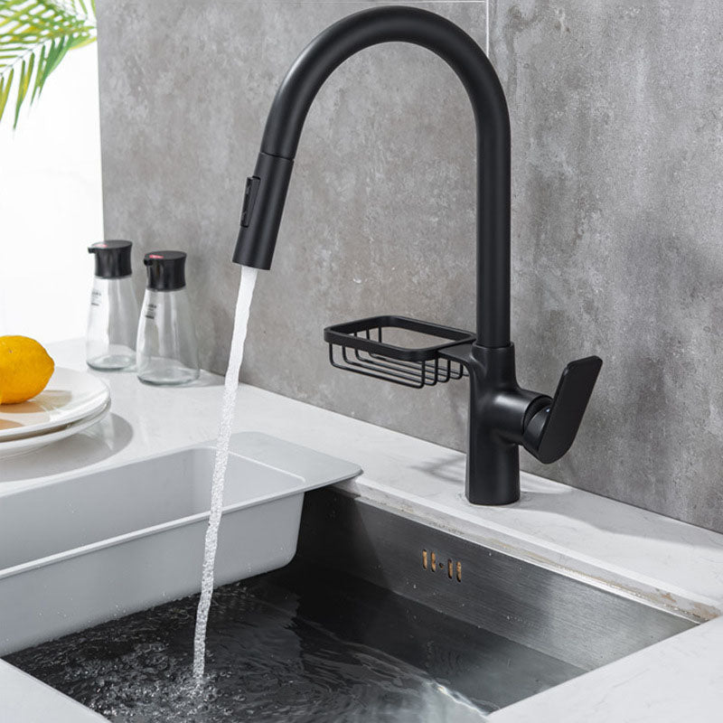 Modern 1-Handle Faucet Copper with Pull out Sprayer with Water Dispenser Faucet Black Clearhalo 'Home Improvement' 'home_improvement' 'home_improvement_kitchen_faucets' 'Kitchen Faucets' 'Kitchen Remodel & Kitchen Fixtures' 'Kitchen Sinks & Faucet Components' 'kitchen_faucets' 6727240