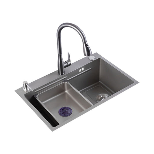 Contemporary Style Kitchen Sink Single Bowl Kitchen Sink with Rectangle Shape Clearhalo 'Home Improvement' 'home_improvement' 'home_improvement_kitchen_sinks' 'Kitchen Remodel & Kitchen Fixtures' 'Kitchen Sinks & Faucet Components' 'Kitchen Sinks' 'kitchen_sinks' 6727284