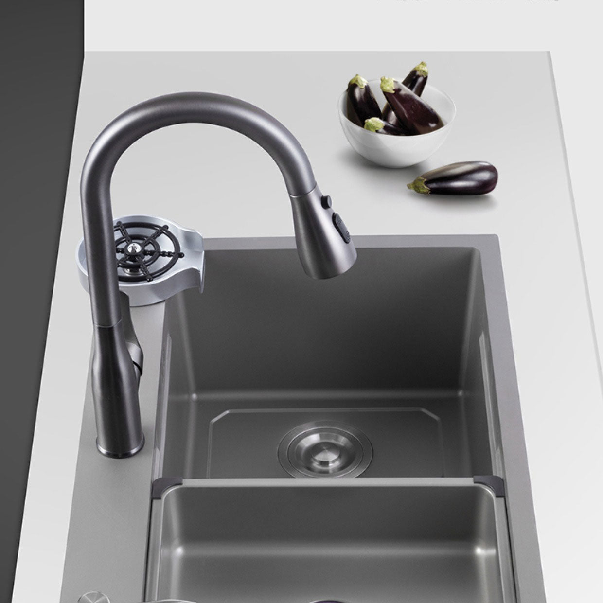 Contemporary Style Kitchen Sink Single Bowl Kitchen Sink with Rectangle Shape Clearhalo 'Home Improvement' 'home_improvement' 'home_improvement_kitchen_sinks' 'Kitchen Remodel & Kitchen Fixtures' 'Kitchen Sinks & Faucet Components' 'Kitchen Sinks' 'kitchen_sinks' 6727285