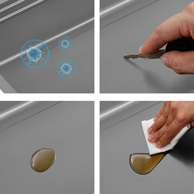 Contemporary Style Kitchen Sink Single Bowl Kitchen Sink with Rectangle Shape Clearhalo 'Home Improvement' 'home_improvement' 'home_improvement_kitchen_sinks' 'Kitchen Remodel & Kitchen Fixtures' 'Kitchen Sinks & Faucet Components' 'Kitchen Sinks' 'kitchen_sinks' 6727288