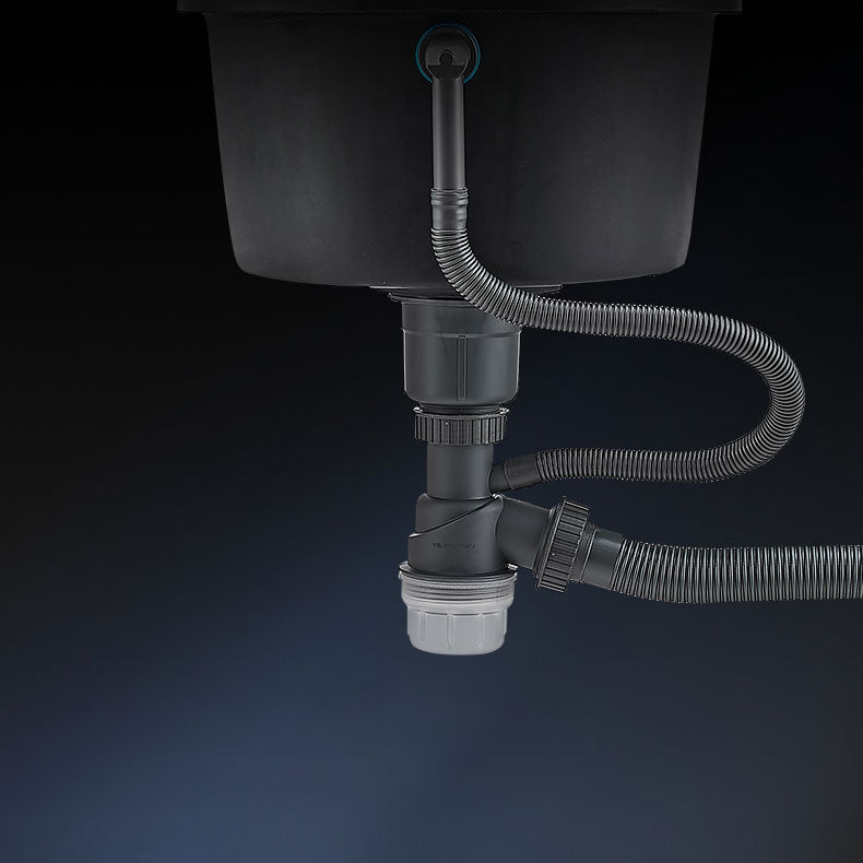 Contemporary Style Kitchen Sink Quartz Single Bowl Kitchen Sink with Basket Strainer Clearhalo 'Home Improvement' 'home_improvement' 'home_improvement_kitchen_sinks' 'Kitchen Remodel & Kitchen Fixtures' 'Kitchen Sinks & Faucet Components' 'Kitchen Sinks' 'kitchen_sinks' 6727322