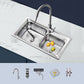 Modern Style Sink Stainless Steel Drop-In Noise-cancelling Design Sink for Kitchen Sink with Faucet Three Outlet Water Draw Tap Clearhalo 'Home Improvement' 'home_improvement' 'home_improvement_kitchen_sinks' 'Kitchen Remodel & Kitchen Fixtures' 'Kitchen Sinks & Faucet Components' 'Kitchen Sinks' 'kitchen_sinks' 6727332