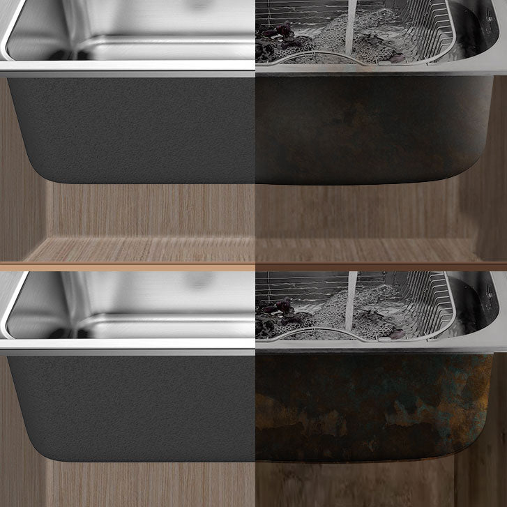 Modern Style Sink Stainless Steel Drop-In Noise-cancelling Design Sink for Kitchen Clearhalo 'Home Improvement' 'home_improvement' 'home_improvement_kitchen_sinks' 'Kitchen Remodel & Kitchen Fixtures' 'Kitchen Sinks & Faucet Components' 'Kitchen Sinks' 'kitchen_sinks' 6727345