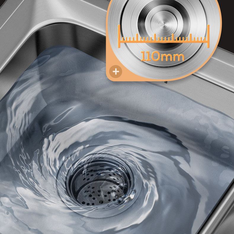 Modern Style Sink Stainless Steel Drop-In Noise-cancelling Design Sink for Kitchen Clearhalo 'Home Improvement' 'home_improvement' 'home_improvement_kitchen_sinks' 'Kitchen Remodel & Kitchen Fixtures' 'Kitchen Sinks & Faucet Components' 'Kitchen Sinks' 'kitchen_sinks' 6727346