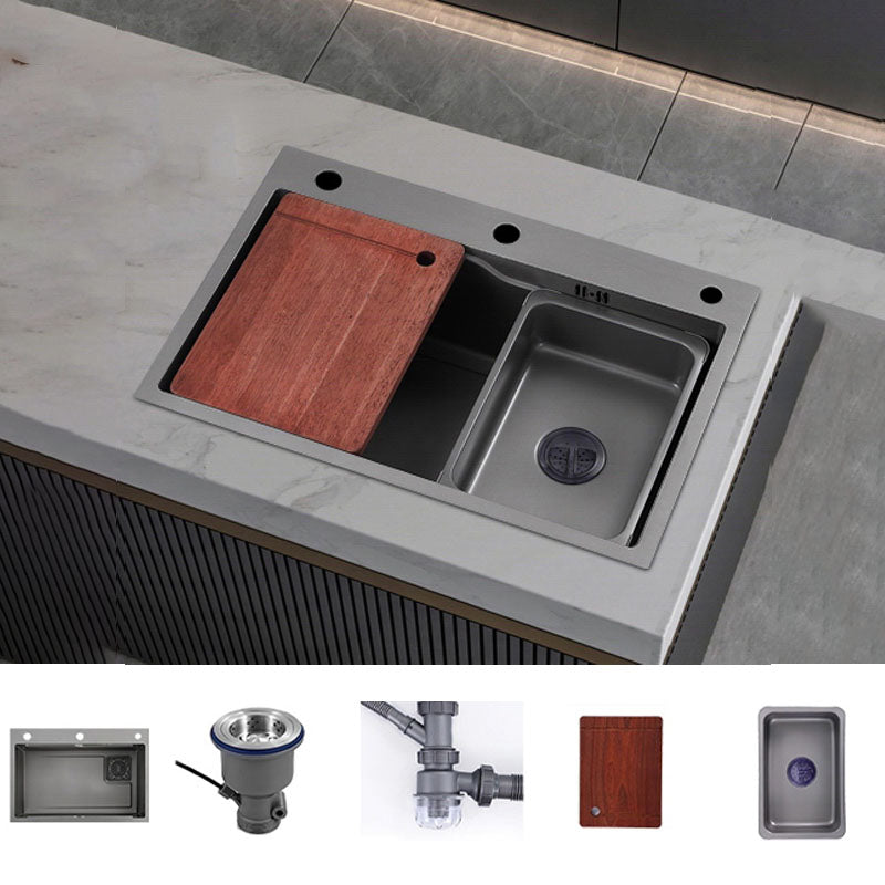 Modern Style Kitchen Sink Stainless Steel 3 Holes Drop-In Kitchen Sink Sink Only None Clearhalo 'Home Improvement' 'home_improvement' 'home_improvement_kitchen_sinks' 'Kitchen Remodel & Kitchen Fixtures' 'Kitchen Sinks & Faucet Components' 'Kitchen Sinks' 'kitchen_sinks' 6727382