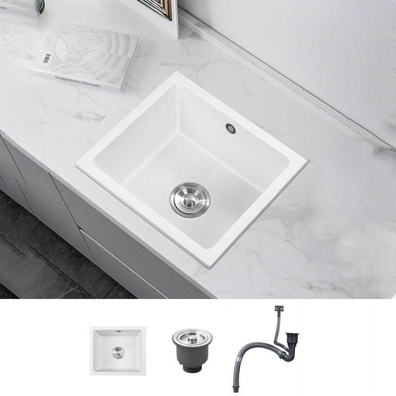 Modern Style Kitchen Sink Quartz Single Bowl Kitchen Sink with Square Shape Sink Only None Clearhalo 'Home Improvement' 'home_improvement' 'home_improvement_kitchen_sinks' 'Kitchen Remodel & Kitchen Fixtures' 'Kitchen Sinks & Faucet Components' 'Kitchen Sinks' 'kitchen_sinks' 6727401