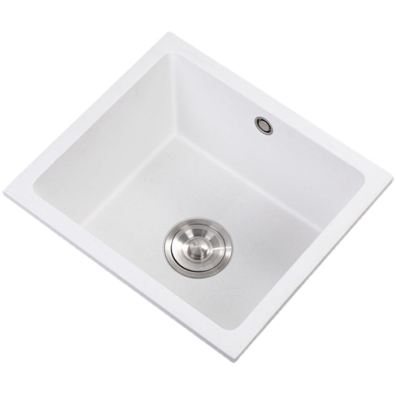 Modern Style Kitchen Sink Quartz Single Bowl Kitchen Sink with Square Shape Clearhalo 'Home Improvement' 'home_improvement' 'home_improvement_kitchen_sinks' 'Kitchen Remodel & Kitchen Fixtures' 'Kitchen Sinks & Faucet Components' 'Kitchen Sinks' 'kitchen_sinks' 6727408