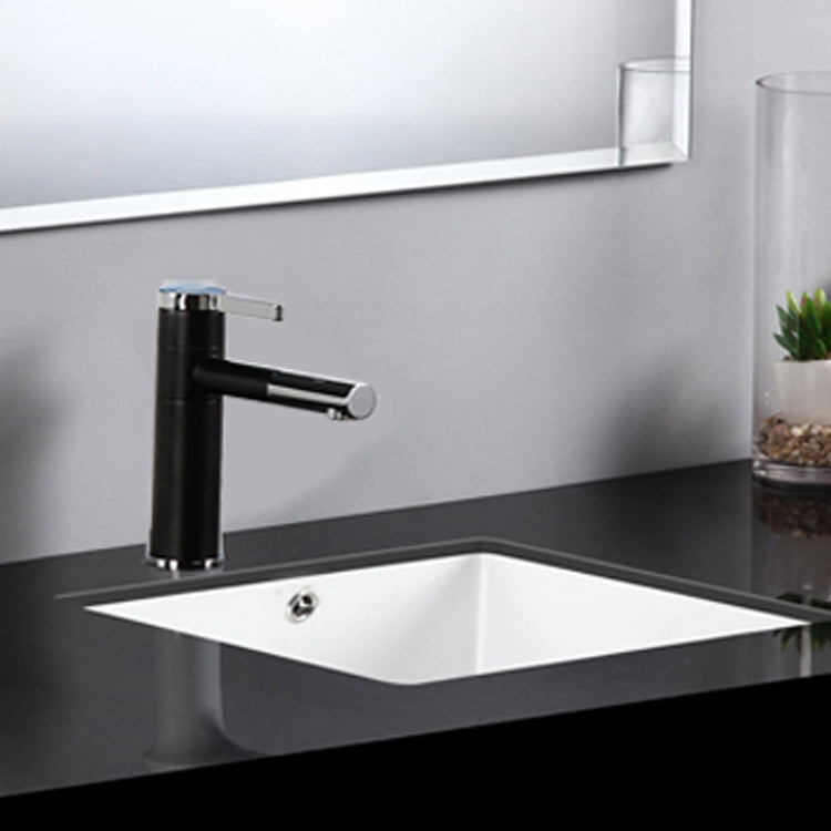 Modern Bathroom Sink Square Ceramic 1-Hole Overflow Sink with Faucet Clearhalo 'Bathroom Remodel & Bathroom Fixtures' 'Bathroom Sinks & Faucet Components' 'Bathroom Sinks' 'bathroom_sink' 'Home Improvement' 'home_improvement' 'home_improvement_bathroom_sink' 6727538
