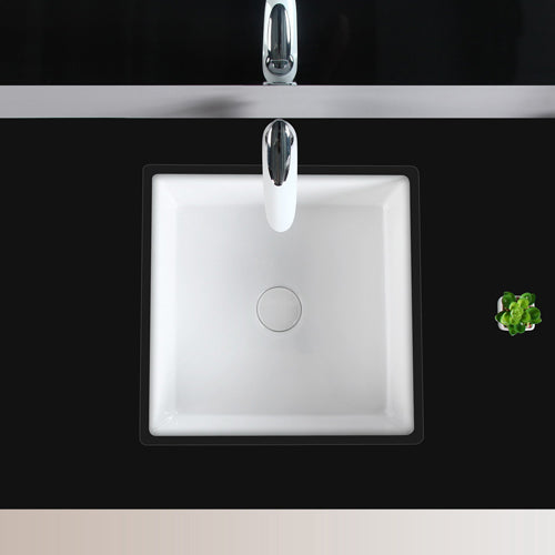 Modern Bathroom Sink Square Ceramic 1-Hole Overflow Sink with Faucet Clearhalo 'Bathroom Remodel & Bathroom Fixtures' 'Bathroom Sinks & Faucet Components' 'Bathroom Sinks' 'bathroom_sink' 'Home Improvement' 'home_improvement' 'home_improvement_bathroom_sink' 6727540