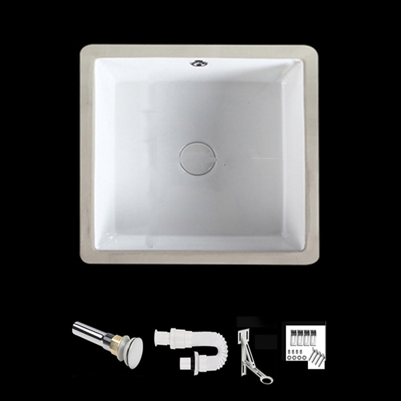Modern Bathroom Sink Square Ceramic 1-Hole Overflow Sink with Faucet Not Available None Sink Clearhalo 'Bathroom Remodel & Bathroom Fixtures' 'Bathroom Sinks & Faucet Components' 'Bathroom Sinks' 'bathroom_sink' 'Home Improvement' 'home_improvement' 'home_improvement_bathroom_sink' 6727549