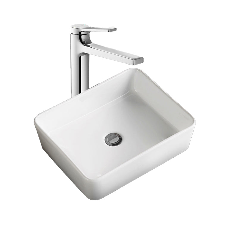 Modern Bathroom Sink Porcelain Square Vessel Lavatory Sink with Pop-Up Drain Clearhalo 'Bathroom Remodel & Bathroom Fixtures' 'Bathroom Sinks & Faucet Components' 'Bathroom Sinks' 'bathroom_sink' 'Home Improvement' 'home_improvement' 'home_improvement_bathroom_sink' 6727635