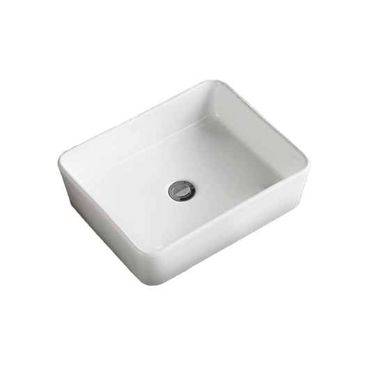 Modern Bathroom Sink Porcelain Square Vessel Lavatory Sink with Pop-Up Drain Clearhalo 'Bathroom Remodel & Bathroom Fixtures' 'Bathroom Sinks & Faucet Components' 'Bathroom Sinks' 'bathroom_sink' 'Home Improvement' 'home_improvement' 'home_improvement_bathroom_sink' 6727641